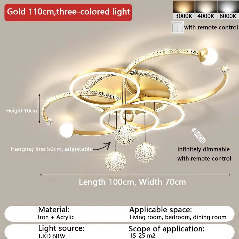 Minimalistische Led Plafondlamp Gepersonaliseerde Creatieve Ring Ring Woonkamer Lamp Goud Sfeer Slaapkamer Studie Lampen En Lantaarns