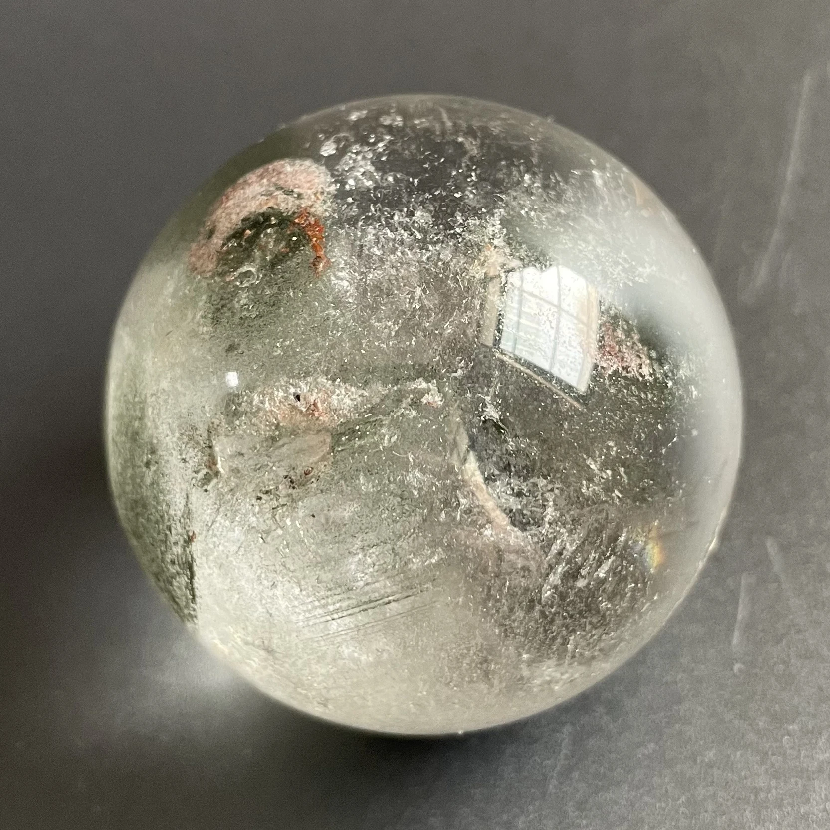 120g Natural Stone Green Phantom Sphere  Polished Quartz Reiki Ball Healing Gift Crystal Ball Room Decor Z1133