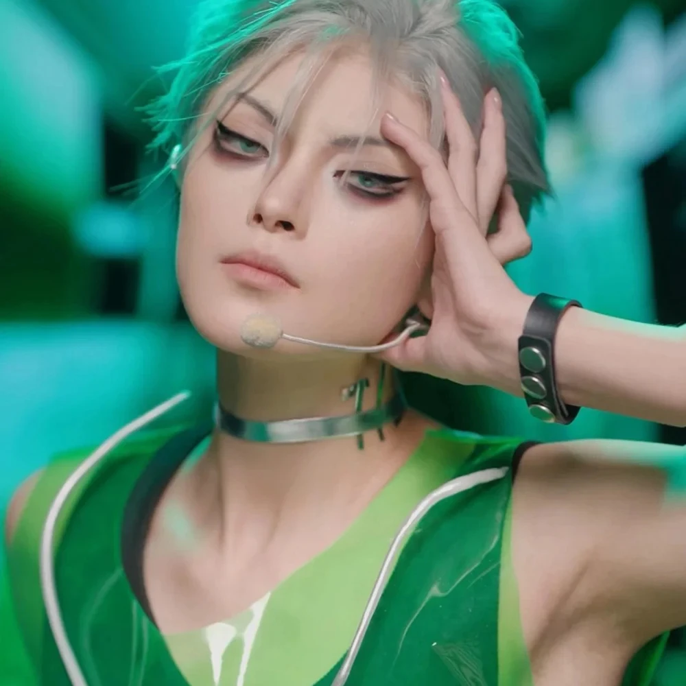 Anime Alien Stage Till Cosplay Necklace Unisex Retro Punk Collar Couple Choker Chain Jewelry Carnival Unisex Accessories Props