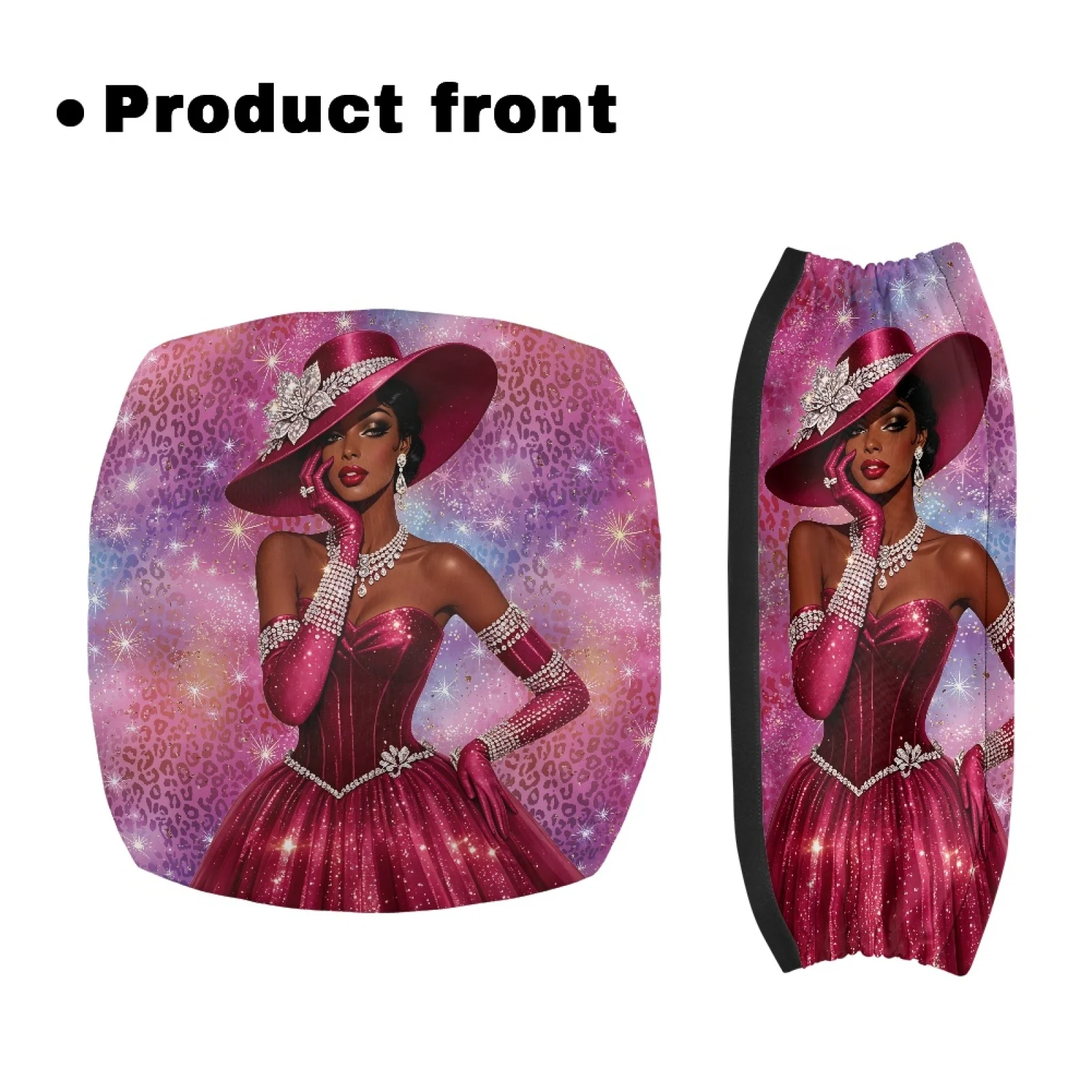 Coloranimal Protective Cover Protection Covers 2 Pcs Rollator Walker Seat Covers for Parents for Outdoor Park Black Lady Print