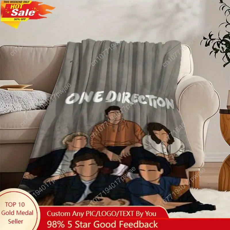 

One Direction Cartoon Print Fleece Blanket - Cozy All-Season Polyester Throw, Ultra Soft and Comfortable Custom blankets
