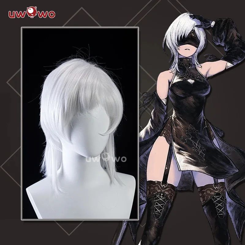 

qq28LQUWOWO Nierr Reincarnationn 10H YoRHa Sentinel Savior Косплей Белый короткий парик 35 см