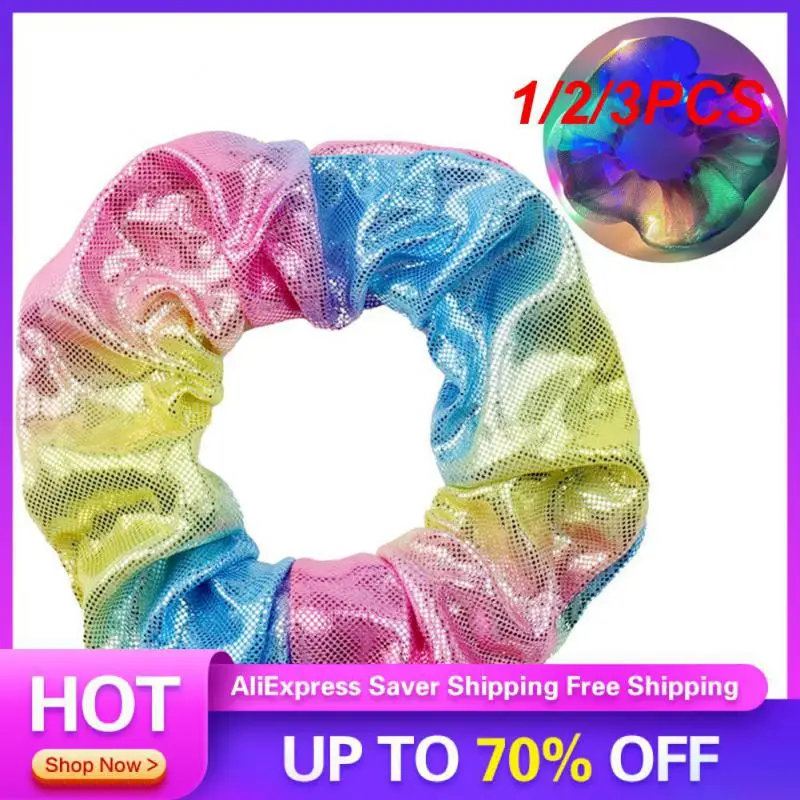 1/2/3PCS Led Hair Ring Plump Intestine Hair Circle Fashion-forward Laser Hot Gold Headpiece Bar Party Headgear