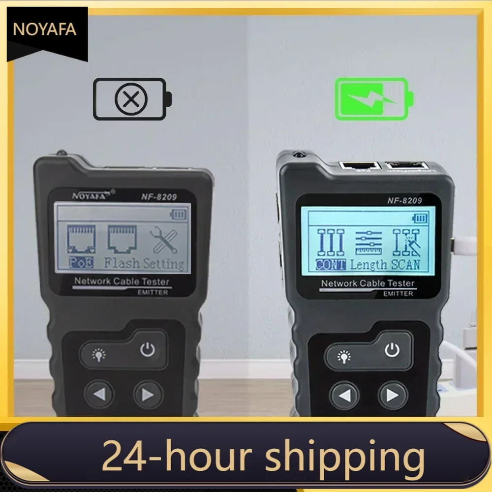 NOYAFA NEW Chargeable NF-8209 Cable Tracker Lan Display Measure Tester Network Tools LCD Display Measure Length Wiremap Tester