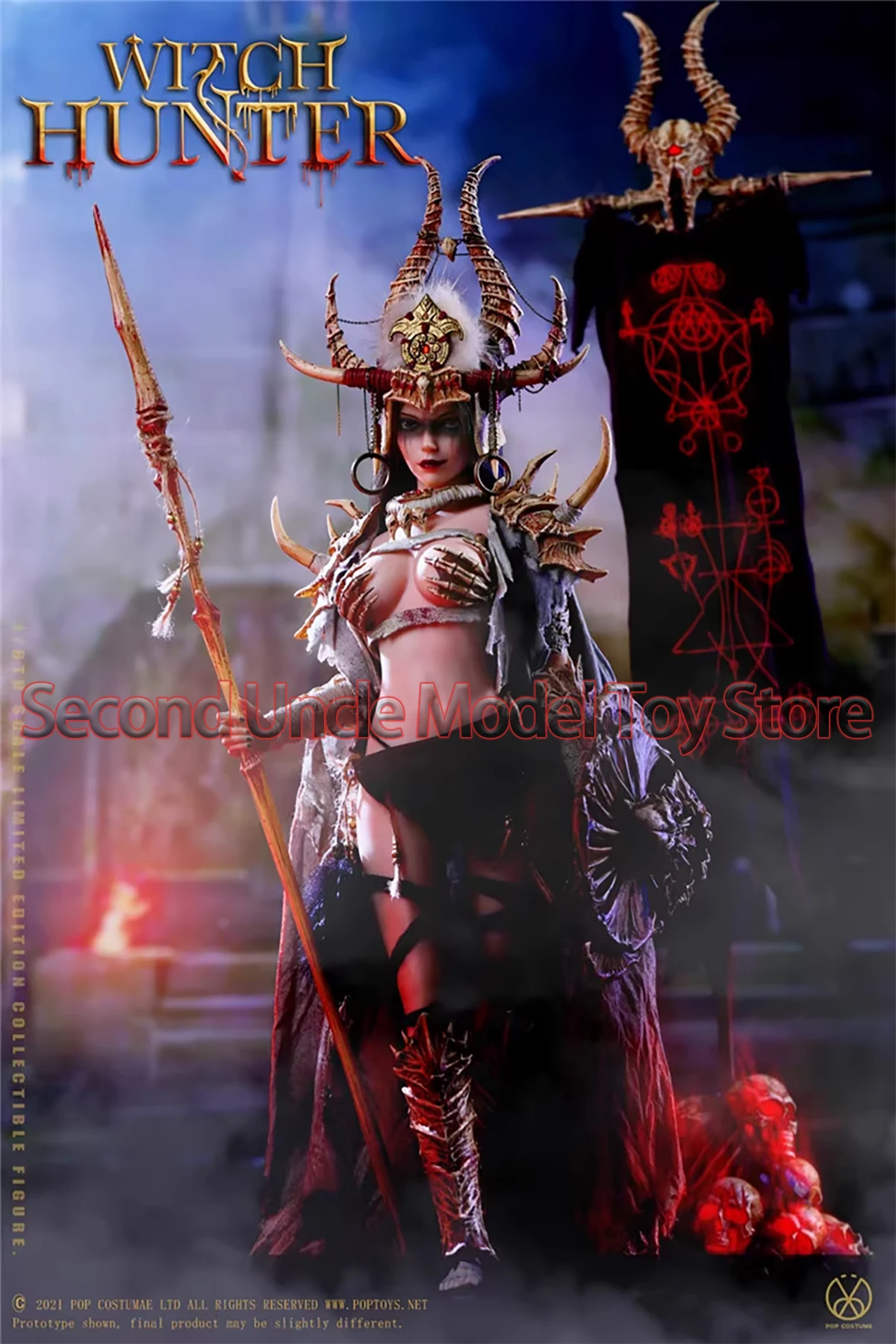 

POPTOYS 1/6 WH002 Bloody Shaman Aphaia Black Shaman 12'' Action Figure Full Set Collectible Model Toys Gift