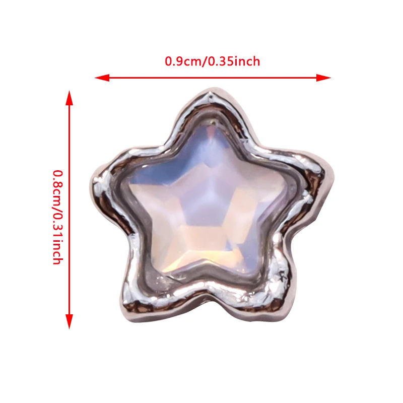 سبيكة فاخرة فن حب القلب والأظافر النجمية ، قطع سحر حجر الراين ، اكسسوارات المجوهرات ، ديكور مانيكير ، لوازم تزيين الأظافر ، 5 أو