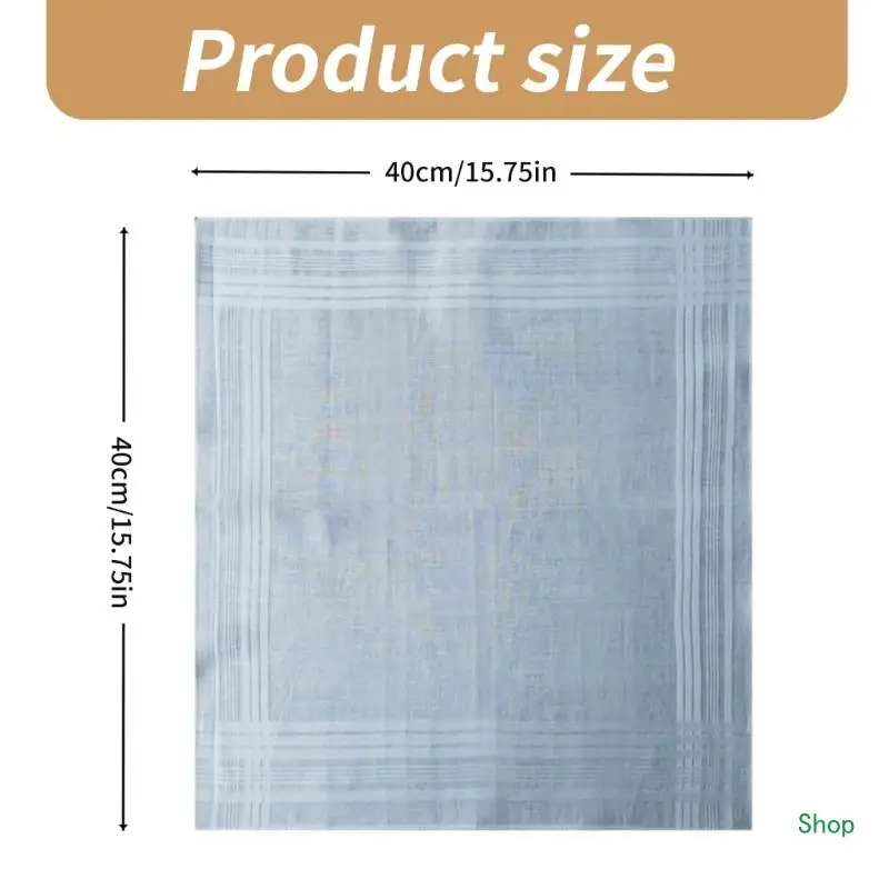 Trang Sức Giọt 40X40Cm Trắng Khăn Tay Kinh Doanh Mặt Mồ Hôi Lau Khăn Bandannas Hankies 5 Chiếc