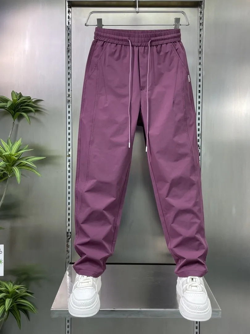 Spring Summer New Men's Sports Fashion Outdoor Casual Pants Patchwork Design Windbreaker Loose Slim Fit Long Trousers