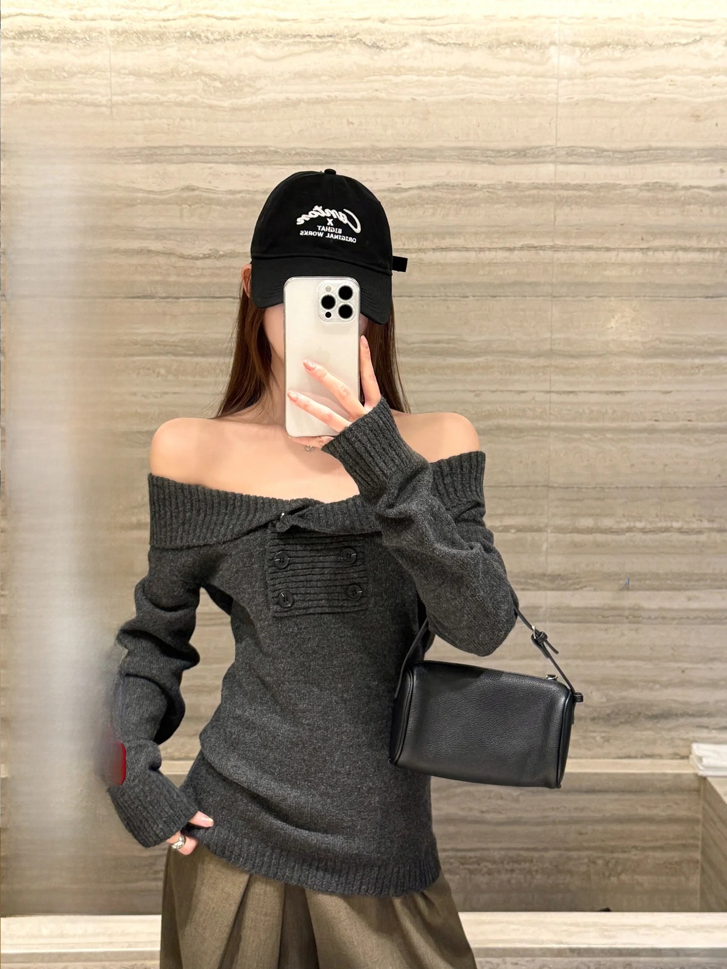 ay One-oulder Sweater Women's Slim Fit Long Sve Casual Sle Autumn Winter Faion owy Top Not Cold Buleng