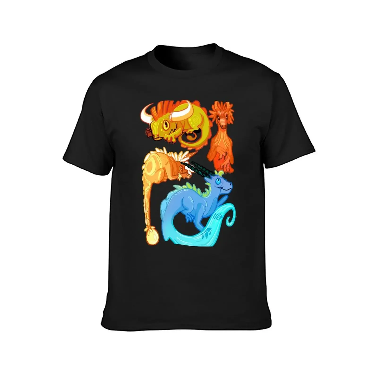 Cute Dragon Species T-Shirt man clothes korean fashion mens graphic t-shirts