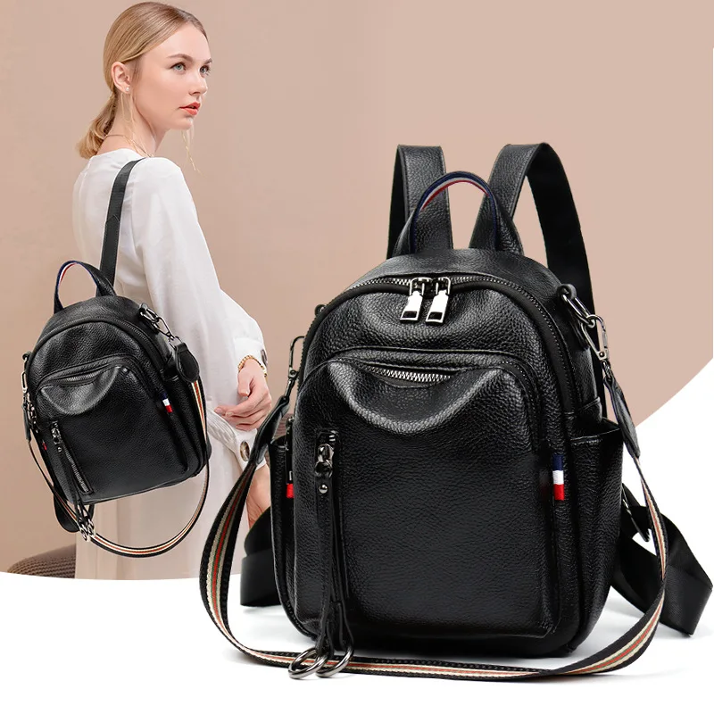 Korean Style Women Shoulder Bags Leather Women Casual Backpacks Girl's School Bag Ladies Travel Bag Female Backpacks