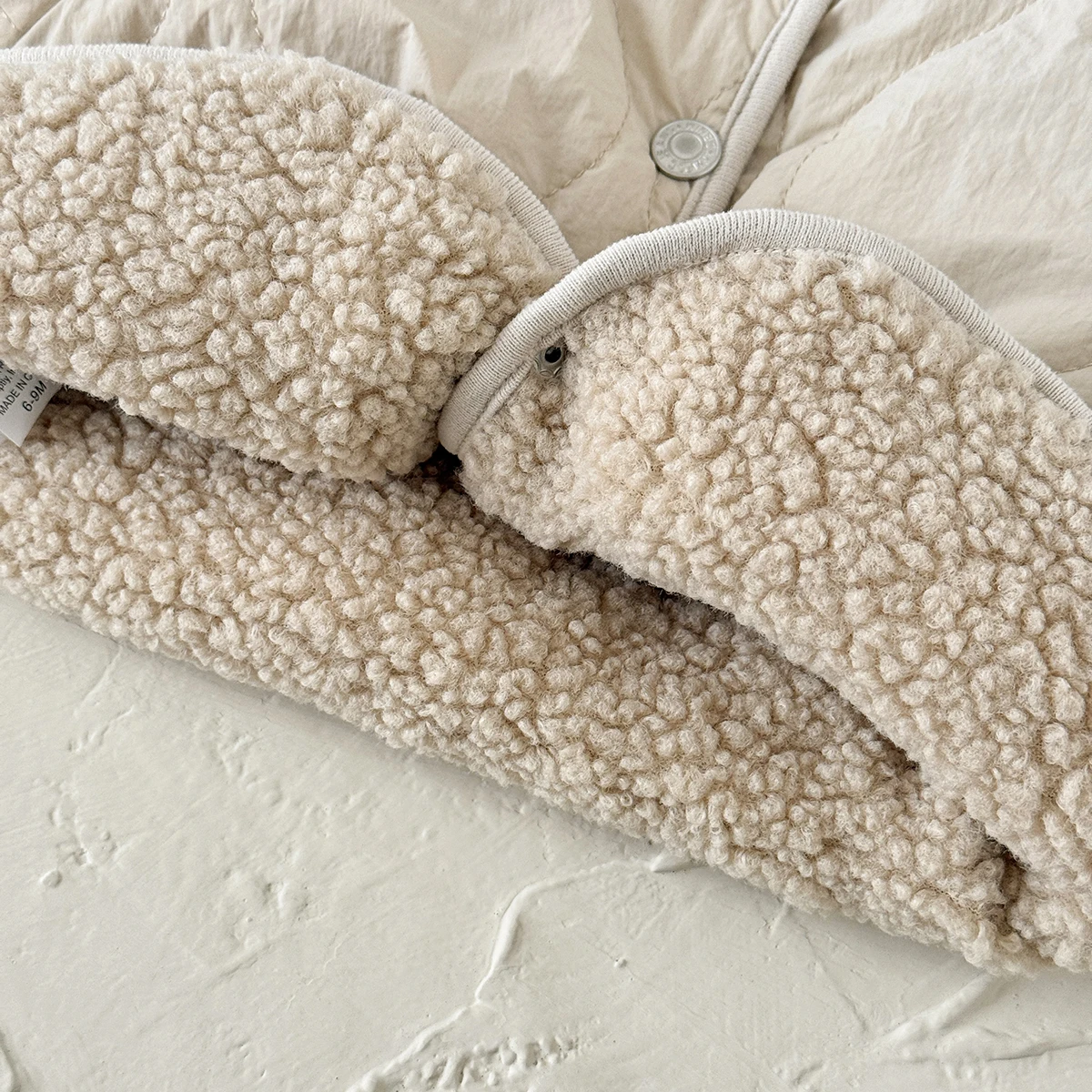 Kleinkind Baby Junge Mädchen Jacken Lamm Fleece Futter Umlegekragen Langarm Warme Mäntel Tägliche Winterkleidung – Detail 3