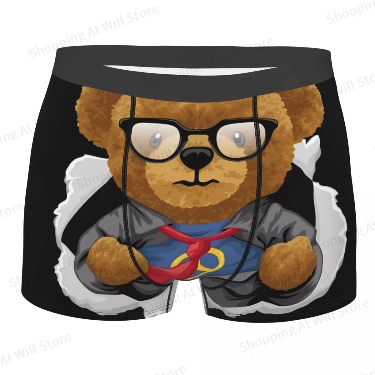 Cool Super Bear Men Boxer Briefs Teddy Bear Highly Breathable Underwear High Quality Print Shorts Gift Idea