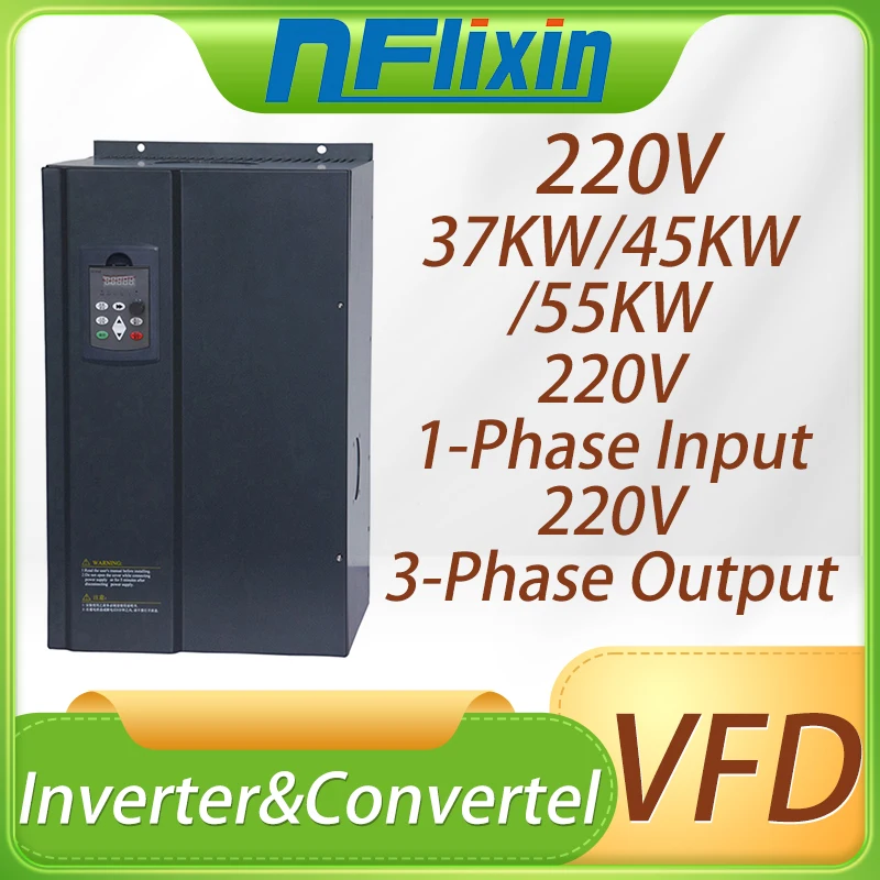 

Frequency inverter single phase 220V converter to three phase 220V 11/15/18.5/22/30/37/45KW AC power transformer for motor VFD