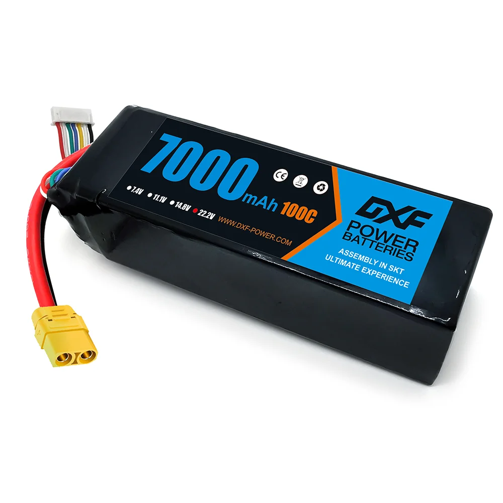 DXF 6S Lipo Battery 22.2V 100C 7000mAh with EC5 Plug SoftCase For 1/8 Buggy Truggy Offroad Car Boat Truck Airplane UAV RACING