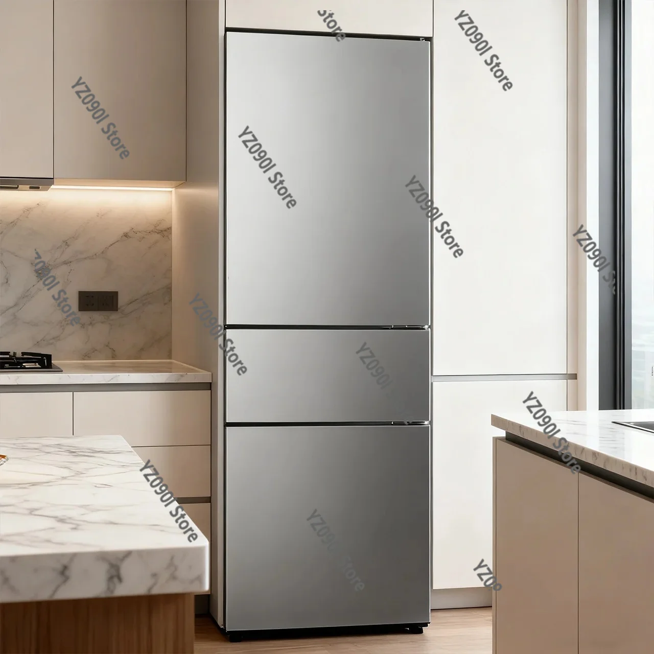 

Compact 210L Triple Door Fridge Freezer Energy Efficient Household Rental Cold Storage Fridge
