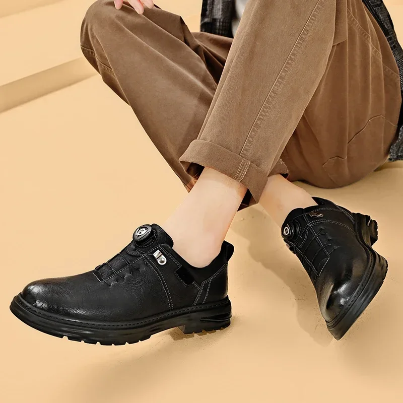 Zapatos informales de cuero PU para hombre, zapatillas suaves de marca de lujo, mocasines transpirables para caminar y conducir, Oxfords de negocios, Primavera