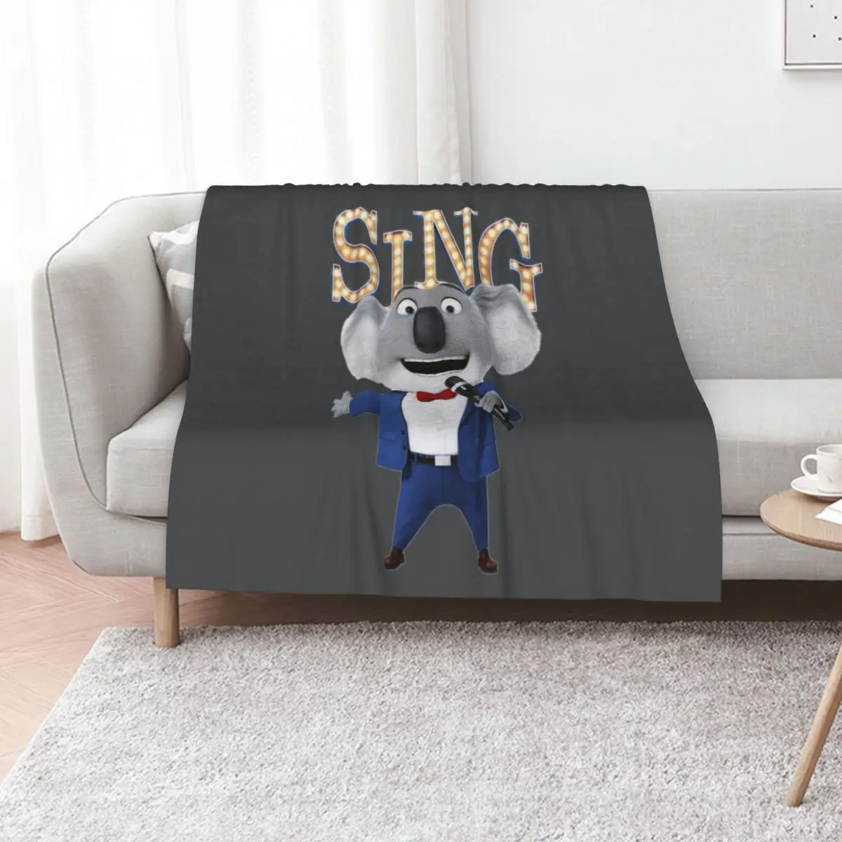 Buster Moon from SING movie Throw Blanket Giant Sofa blankets and throws Blankets For Sofas Stuffeds Quilt Vintage Blankets