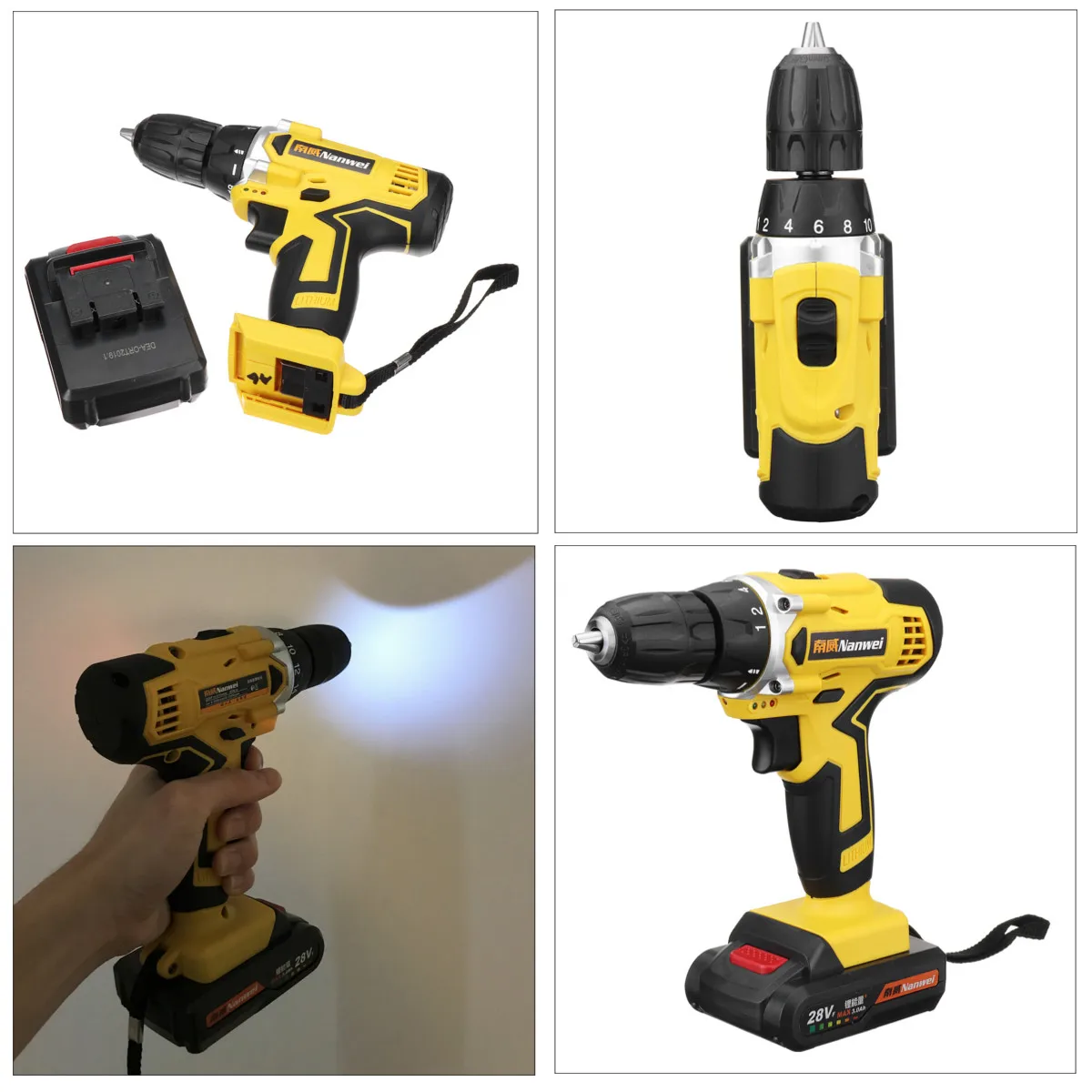 Nuovo cacciavite per trapano elettrico domestico 12V cacciavite a batteria a doppia velocità batteria al litio ricaricabile cacciavite a luce LED