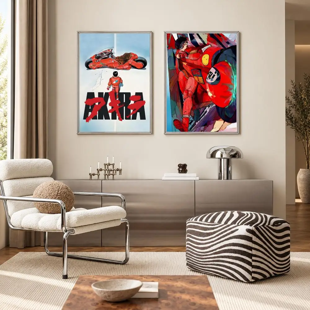Iconic Cyberpunk Anime Movie AKIRA Poster Self‑Adhesive Waterproof PP Poster Coffee Bar Wall Art Home Decor
