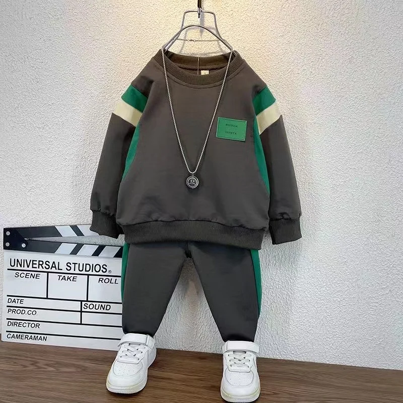 

Casual Sports Suit Sweatshirt Loose-fit Fall High Quality Set Kids Outfits