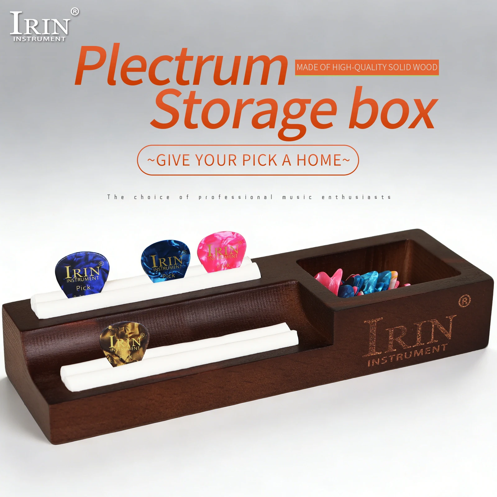 IRIN WPH-3 Guitar Pick Holder Storage Box Oak Wood Pick Case Guitar Picks Storage And Display Guitar Parts & Accessories