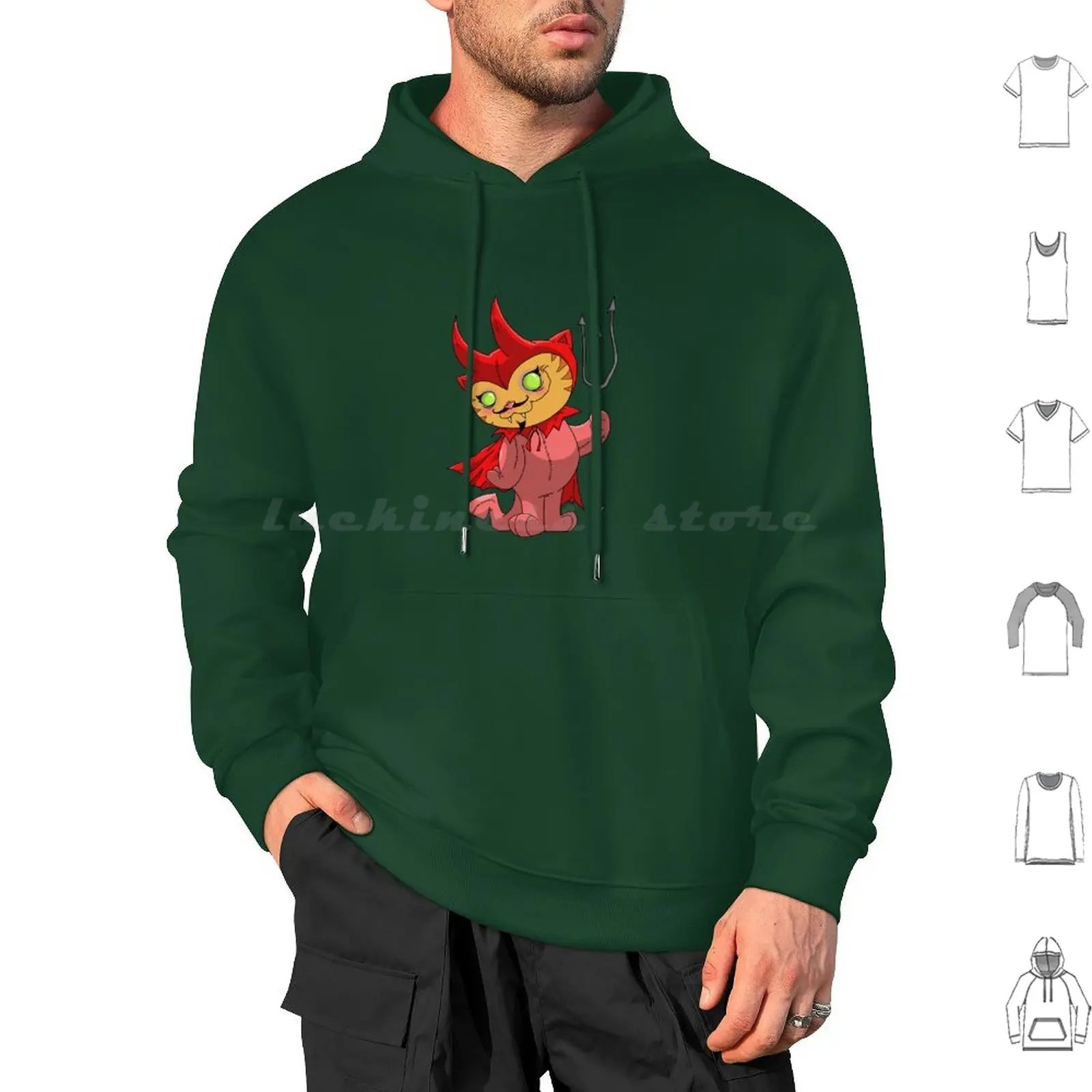 Meowcifer Hoodies Long Sleeve Devil Cat Cute Evil Spooky Halloween Lucifer Demon