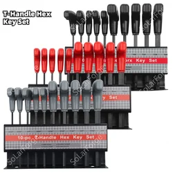 10pc Metric or Inch T-Handle Hex Key Allen Wrench Tool Set or Torx T-Handle Hex Key Set For Motocycle/Auto Repair Tools
