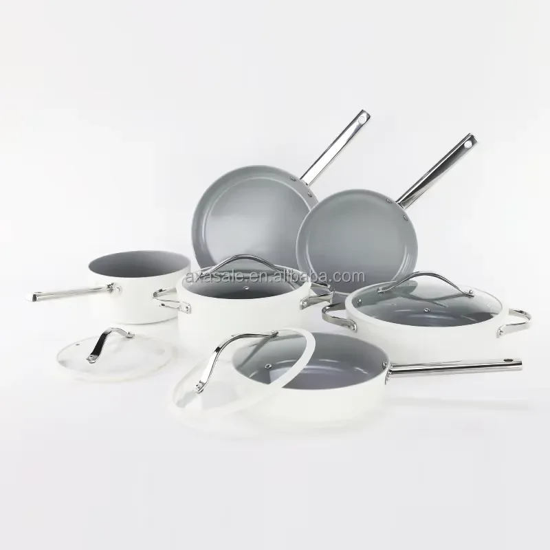 AXA-10 Piece Cookware Set Nonstick, Premium Pots and Pans Set Non Stick for Kitchen with Bakeware and Cooking Utensils