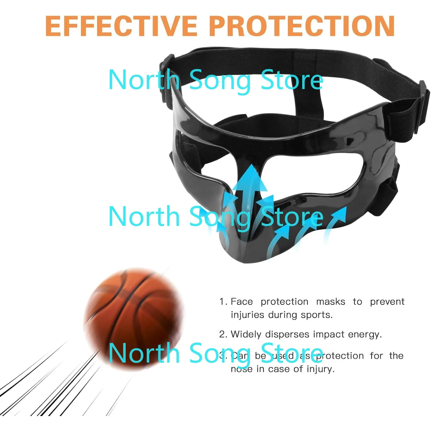 Nose Guard for Broken Nose, Protective Face Masks for Basketball and Soccer Sports,Adjustable Face Mask with Foam Padding