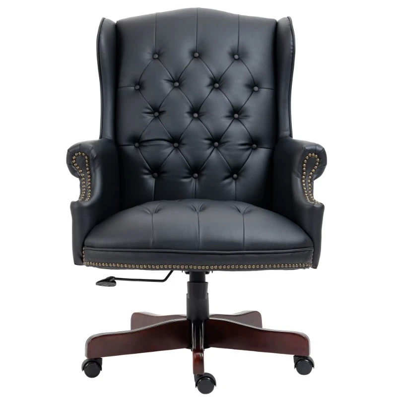 Ergonomic gaming chair high back adjustable height thick padded seat leather