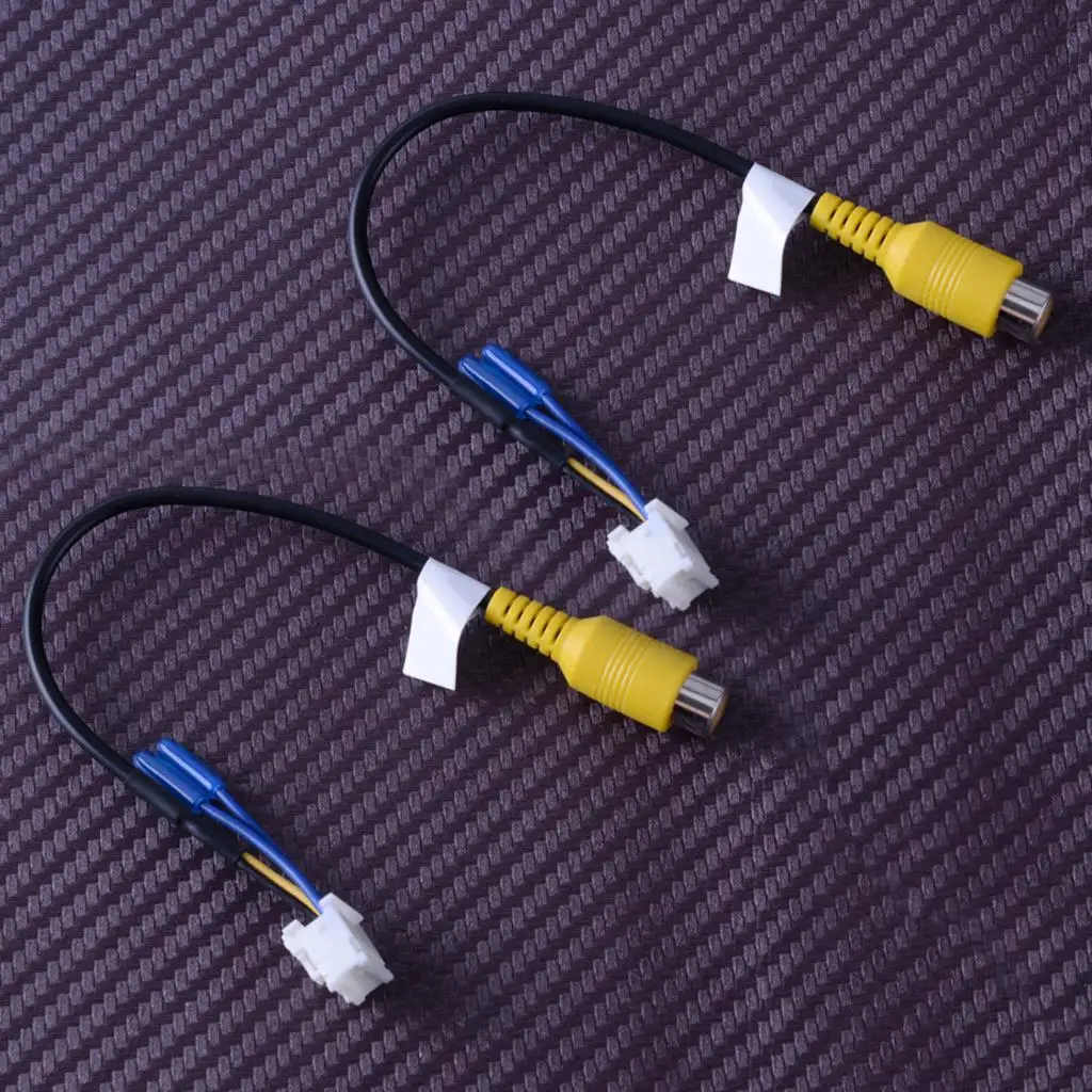 2Pcs 4 Pin Rear View Backup Camera RCA Cables Connectors Adapters Fit for Car Android System Stereo Radio Player High Quality