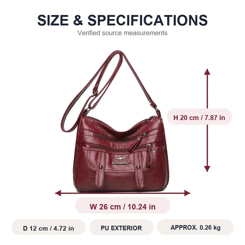 Muttertasche aus weichem Leder, großes Fassungsvermögen, modische Umhängetasche für Damen