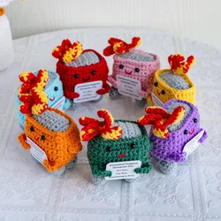Cute Emotional Support Crochet Dumpster Fire Home Room Decor Funny Dumpster Handmade Knitting Doll Toy Ornament Christmas Gift