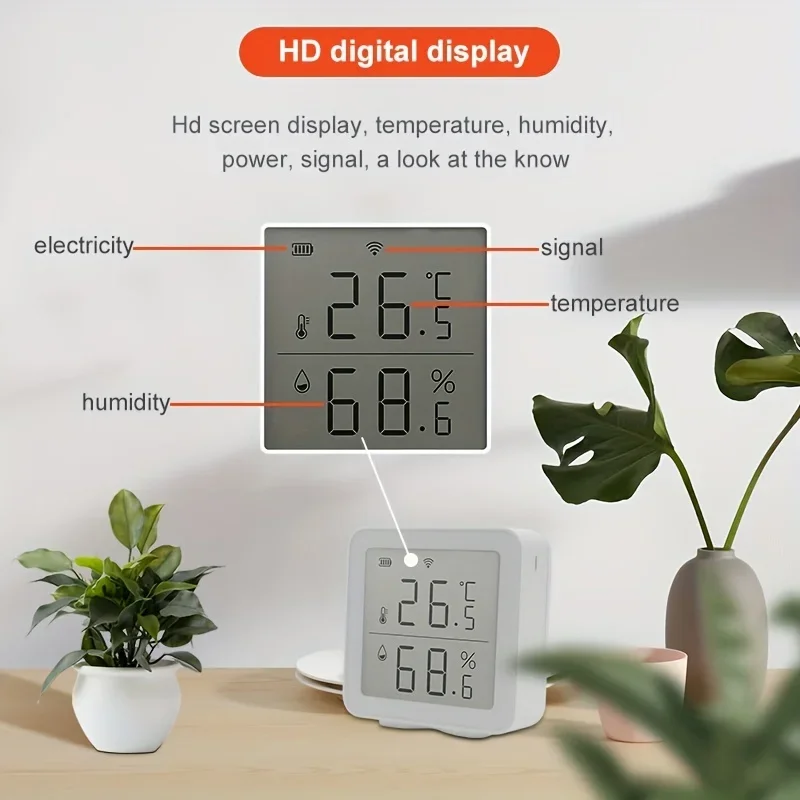 Tuya WIFI Temperature and Humidity Sensor LCD Display Home Automation for Smart Life App Alexa Google Assitant Voice