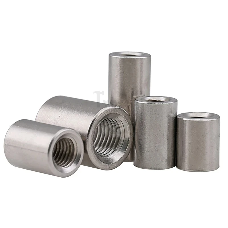 Lange runde Verbindungsmuttern A2 Edelstahlmutter M3 M4 M5 M6 M8 M10 M12 M14 M16