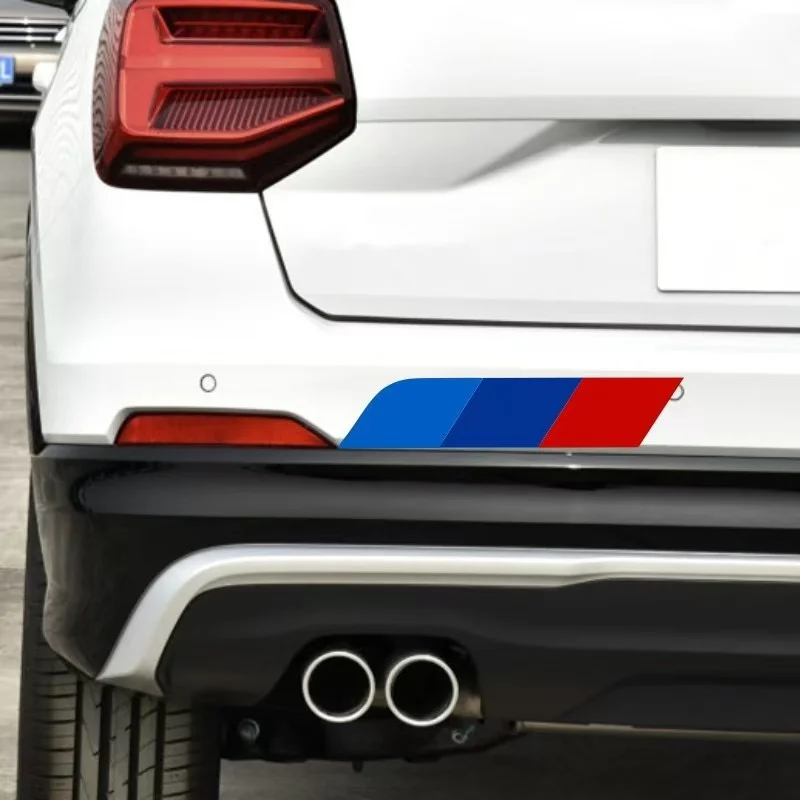 2PCS/SET Dynamic Tri-Color Sticker, Sporty Style, Durable, Ideal for Luggage Notebook, Eye-Catching Auto Aesthetic Decor