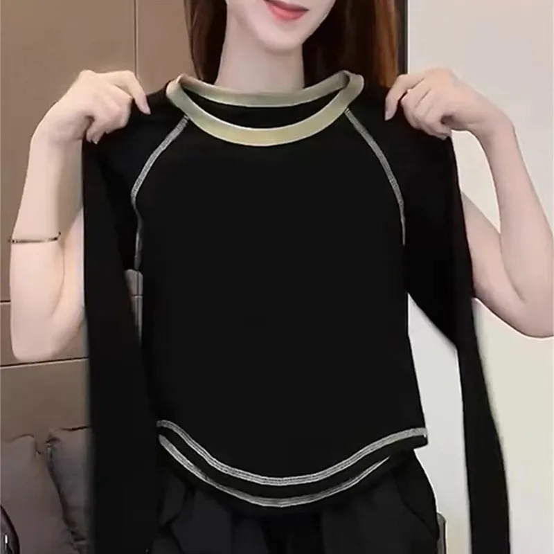 

Women's Short Sleeve round Neck Fleece Lined Base Shirt Autumn Winter Black Inner Wear Long Sleeve Shirt Stylish Top