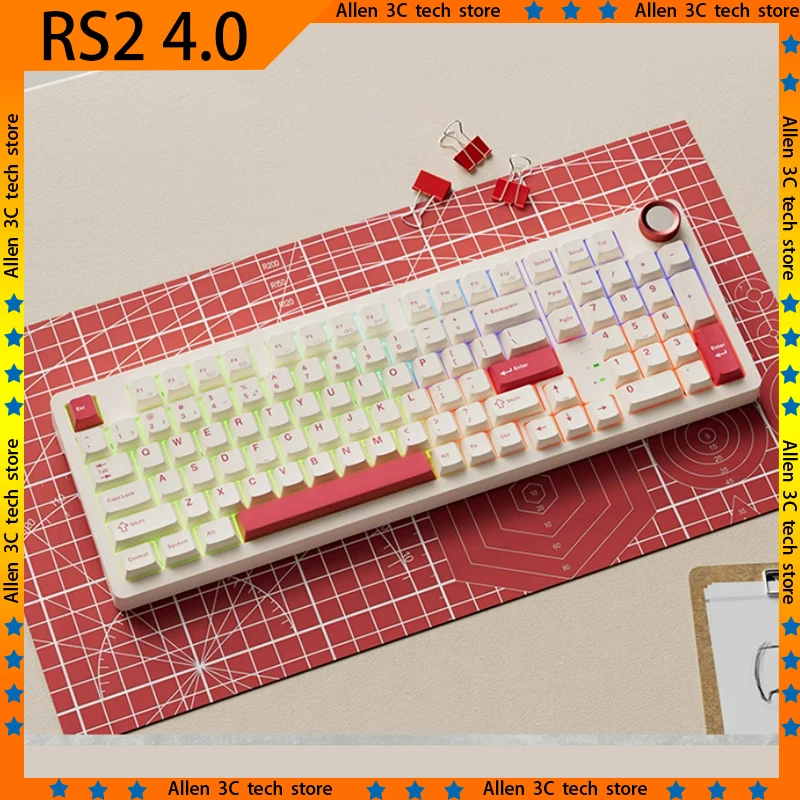 James Donkey RS2 4.0 Mechanical Keyboard Wireless 3Mode Gateway Structure Hot Swap QMK PBT Keycaps Knob Gamer PC Gaming Keyboard