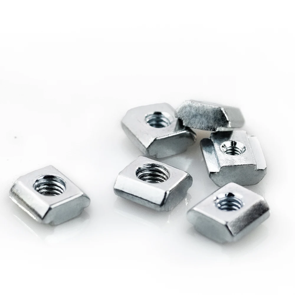 50 pièces 20 série v-slot M3 M4 M5 M6 T bloc carré coulissant écrous en T écrou de marteau pour fixation 2020 profil en aluminium