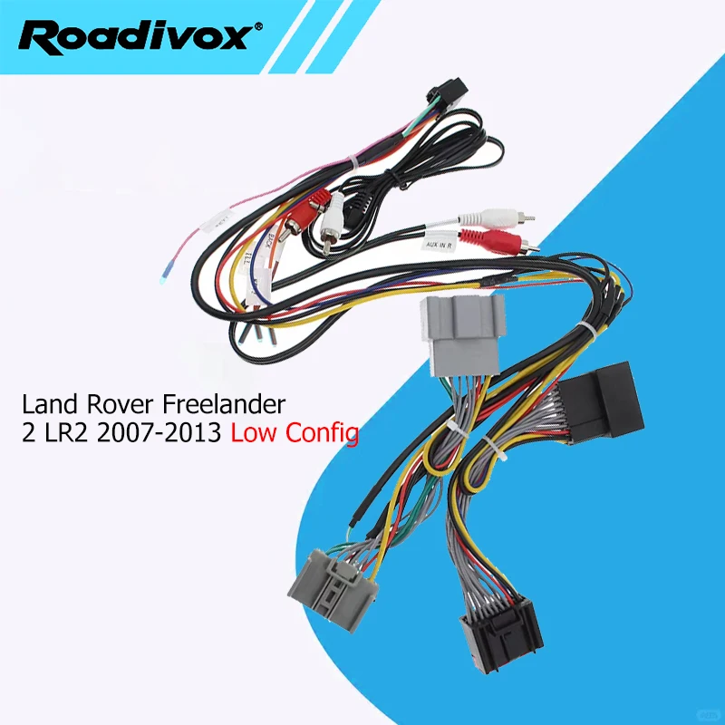 Roadivox أندرويد ستيريو راديو السيارة 16pin سلك تسخير كابل توصيل الطاقة لاند روفر فريلاندر 2 LR2 2007-2013 تكوين منخفض