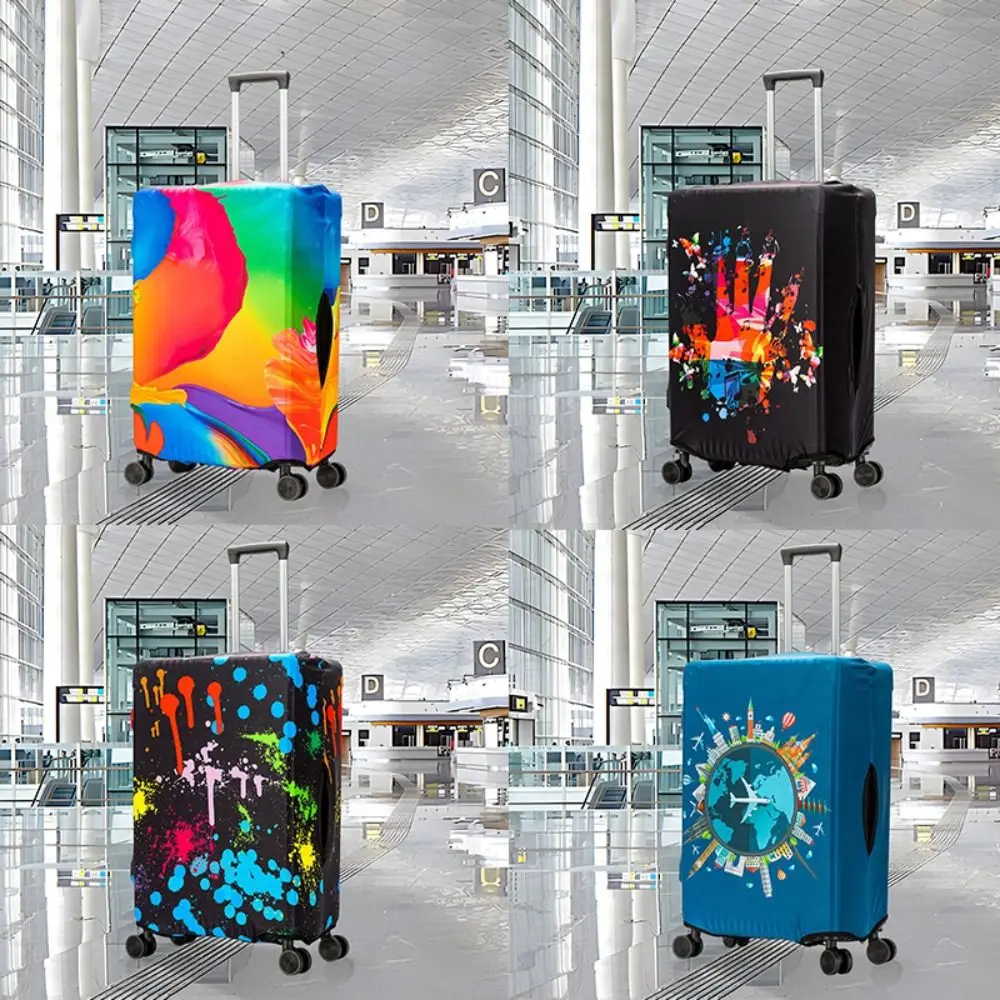 Polyester Colorful Graffiti Luggage Cover New Travel Accessories 20-29 Inch Elastic Baggage Cover Thicken Suitcase Case Cover