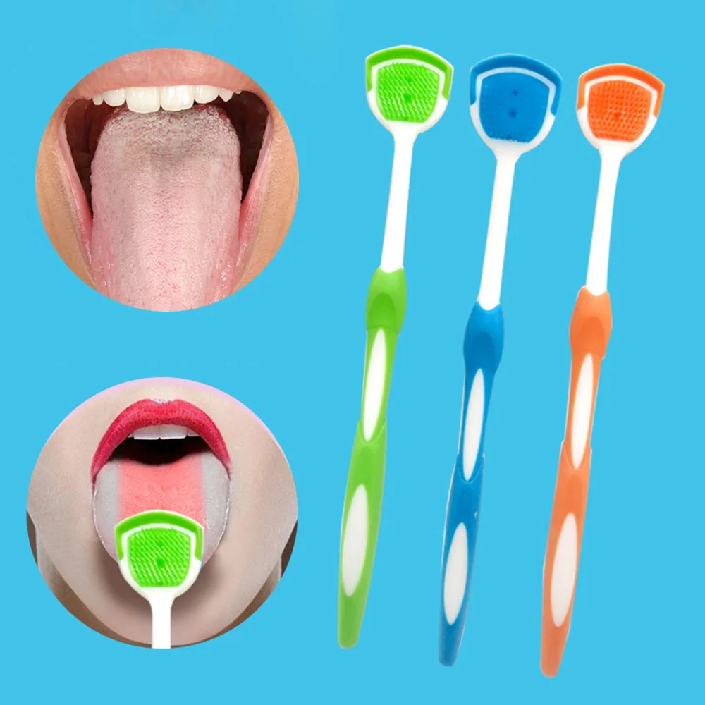 Reusable Eco Friendly Oral Care Oral Hygiene Tool Silicone Tongue Scraper Tongue Scraper Cleaner Mouth Brush Tongue Brush