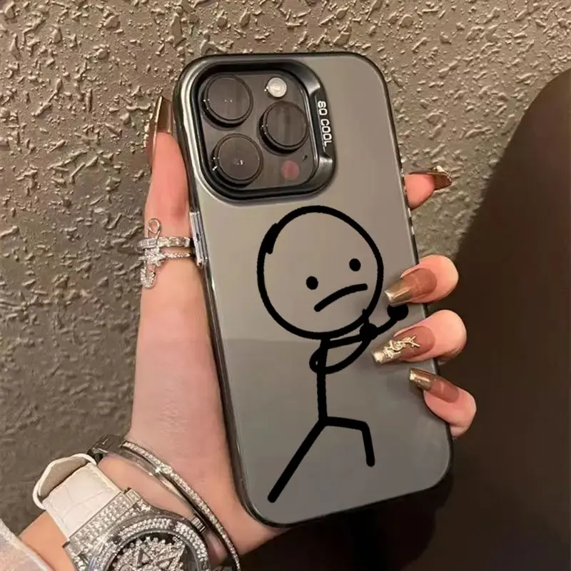 

Funny Middle Finger Cute Man Coque For Apple iPhone 16e 16 14 15 13 11 Pro Max Plus Case 12 13 Mini 16e Shockproof Phone Cover