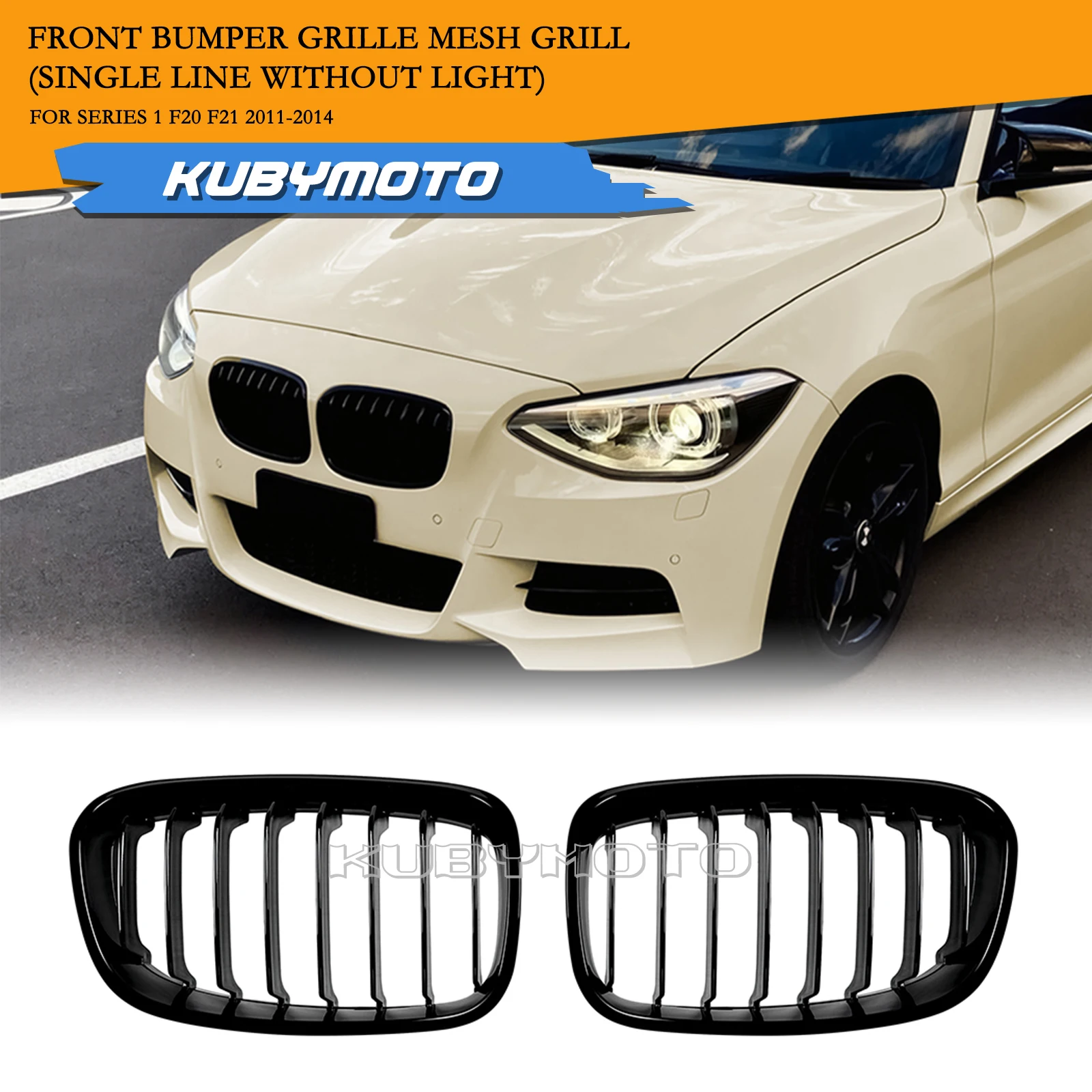 

Black Racing Grill Front Kidney Grille For 2011-2014 BMW 1-Series F20 F21 118i 120i M135i Upper Bumper Hood Mesh Grid
