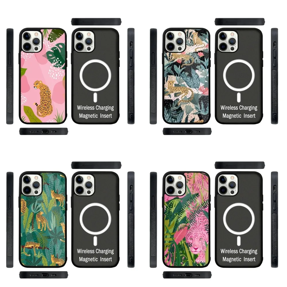 

Tropical Jungle Leopard Phone Case Strong Magnetic For IPhone 16,15,14,13,Pro,Max,Plus,11,12,Mini For Magsafe Wireless Charging