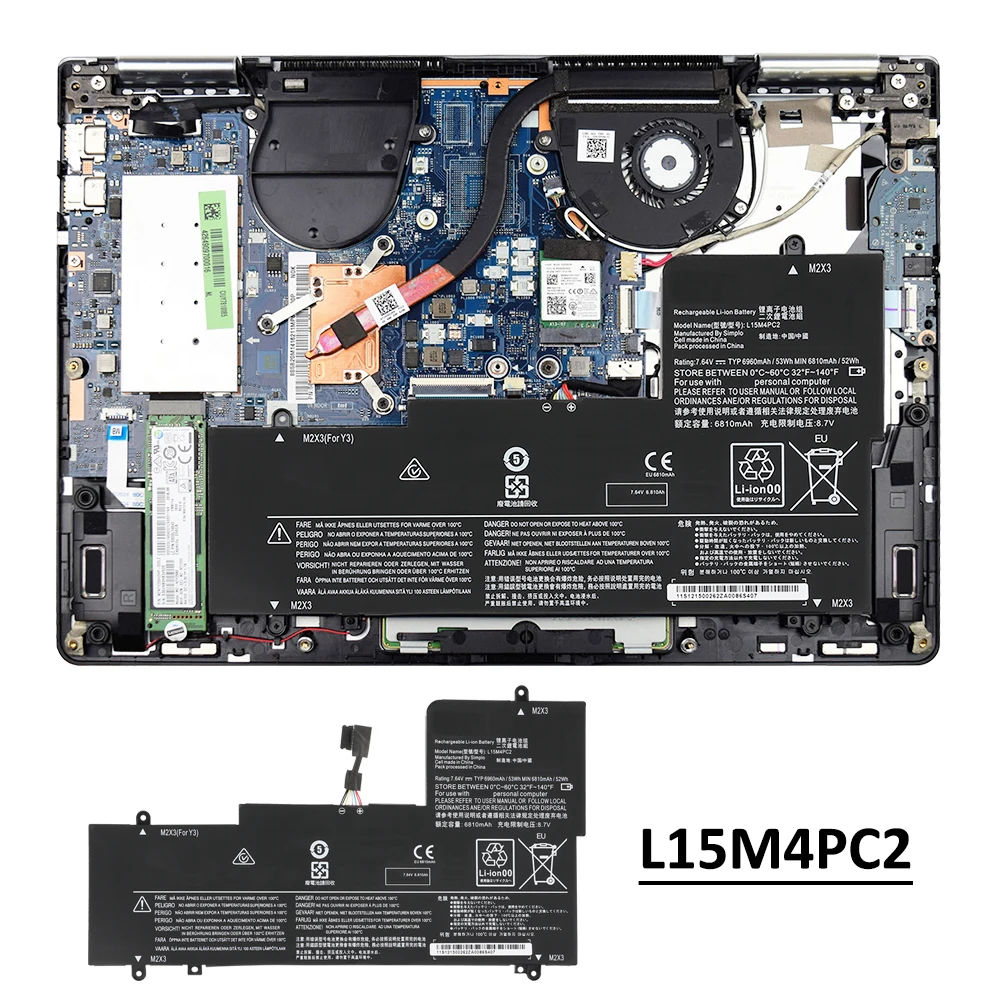 L15M4PC2 L15L4PC2 Laptop Battery For Lenovo YOGA 710-14ISK,710-14IKB,710-15ISK,710-15IKB,5B10K90778,5B10K90802 53WH