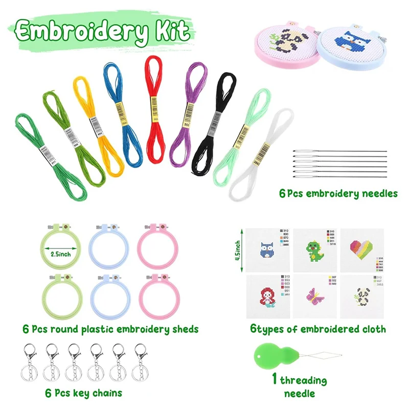 AEE3-6Pcs Zestawy do haftu krz – Embroidery For Beginners recenzja i cena