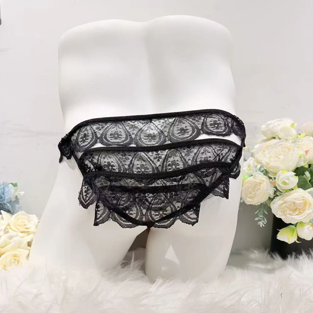 Men Sex Lace Splicing G-string T-Back Extreme Night Underwear Sissy Gay Panties Erotic Very Hot Lingerie Thong Men's Underpants