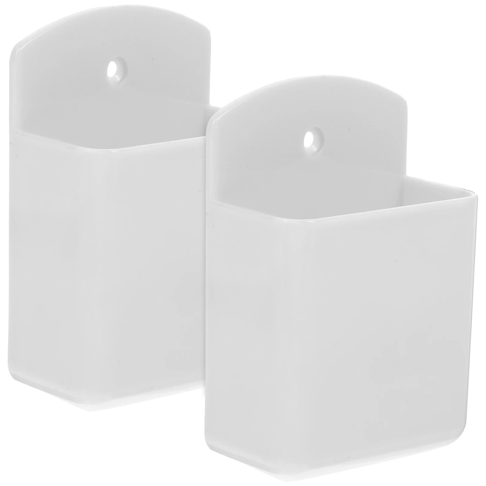 

2 Pcs Controller Holder Wall Storage Box Remote Mount Organizer White for Office